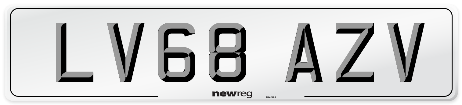 LV68 AZV Number Plate from New Reg